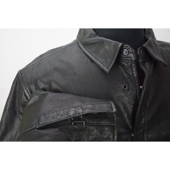 John Varvatos Lambskin Black Hook Closure Resort Leather Jacket Sz 40 NEW - Picture 5 of 9